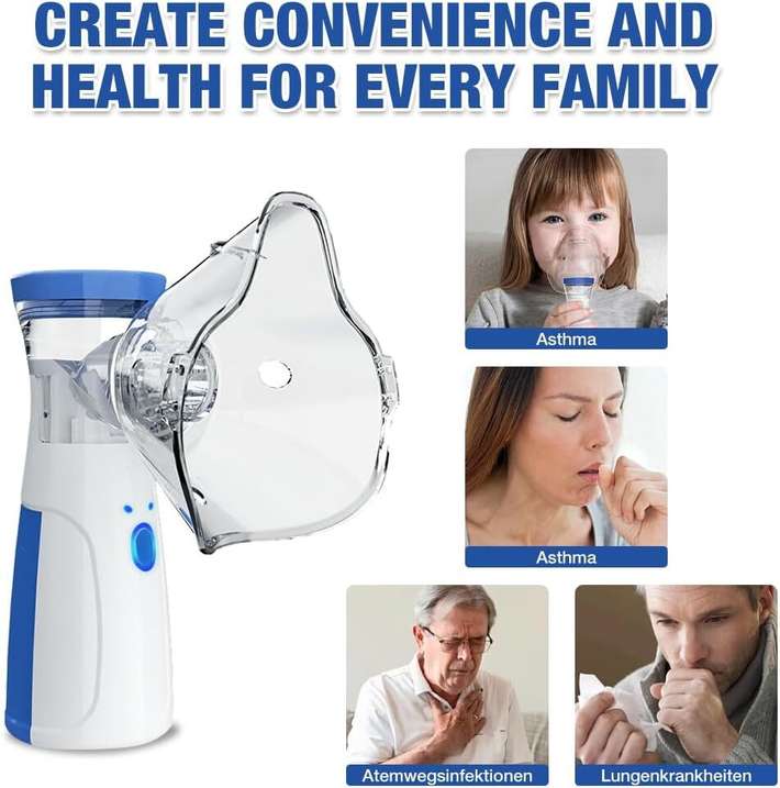 Portable Mesh Nebulizer Machine, For Adults and Kids, Travel and Household Use