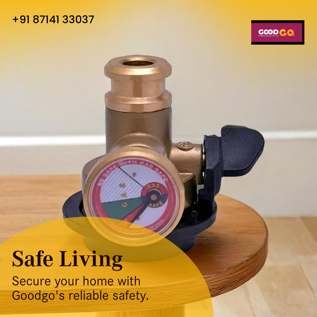 GASSAFE INDIA LTD. Original Gas Cylinder Safety Device | Gas Leakage Detector | Gas Safe Device | 30% Gas Savings | 3-Year Warranty | Brass | 8 x 8 x 8 Centimeters Brand: GASSAFE INDIA LTD.